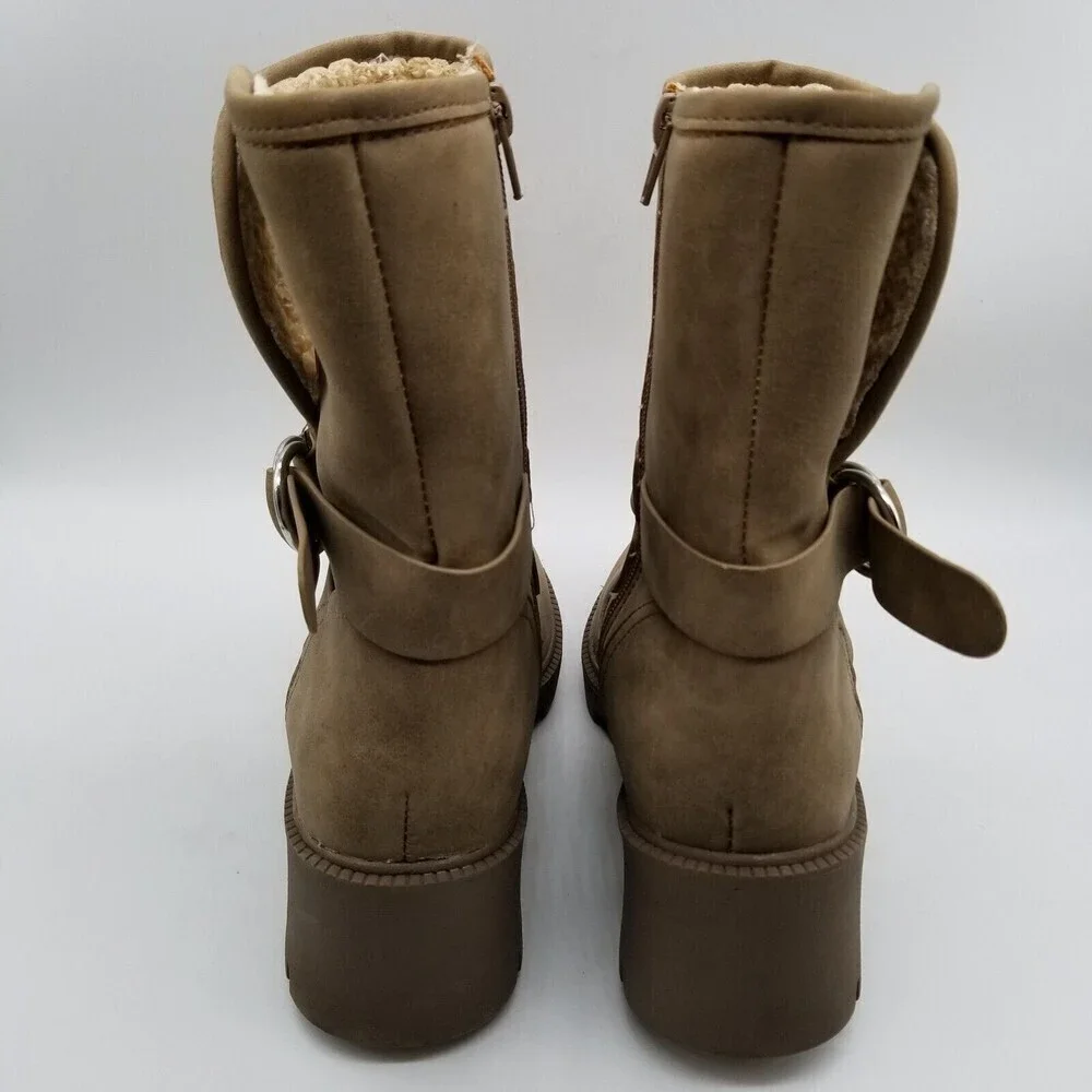 Dolce Vita Women Tan Block Heel Nola Platform‎ Boots 9